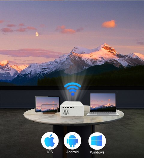 Heelly HD-Beamer mit Android 10 Wi-Fi und Bluetooth