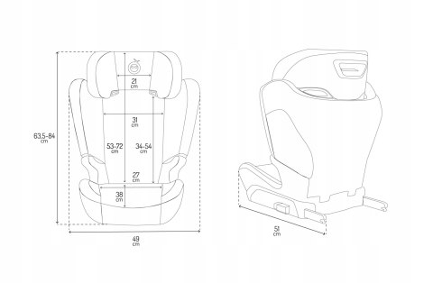 MoMi Mei R129 Kindersitz 100-150 cm, ISOFIX, rot, 9-fach verstellbar