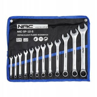 NAC SP-12-S Maul-Ringschlüssel-Set, 12-teilig, 6-22 mm, CrV-Stahl