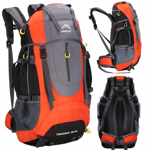 Springos CS0128 Trekkingrucksack 65 + 5 l, MOLLE-System, Grau