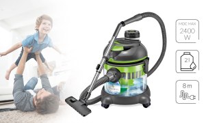 Staubsauger mit Wasserfilter MOD-30 2400 W 2-Liter-Auffangbehälter Zubehör