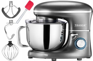 Transa GrayChef Küchenmaschine, 6 l, Metallgetriebe, Pulse, Silber