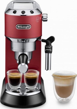 DeLonghi Dedica EC 685.R Druck-Kaffeemaschine mit Kolben-System, Rot 15 Bar