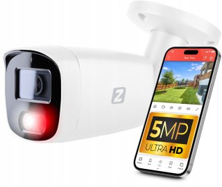 Außen-IP-Kamera 5Mp PoE 2.8 mm Dual Light Audio IP67 30 m IR Erkennung Zintronic