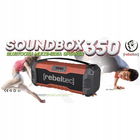 Rebeltec SoundBox 350 Bluetooth-Lautsprecher, 18 W RMS, IP65, FM, RGB, Orange